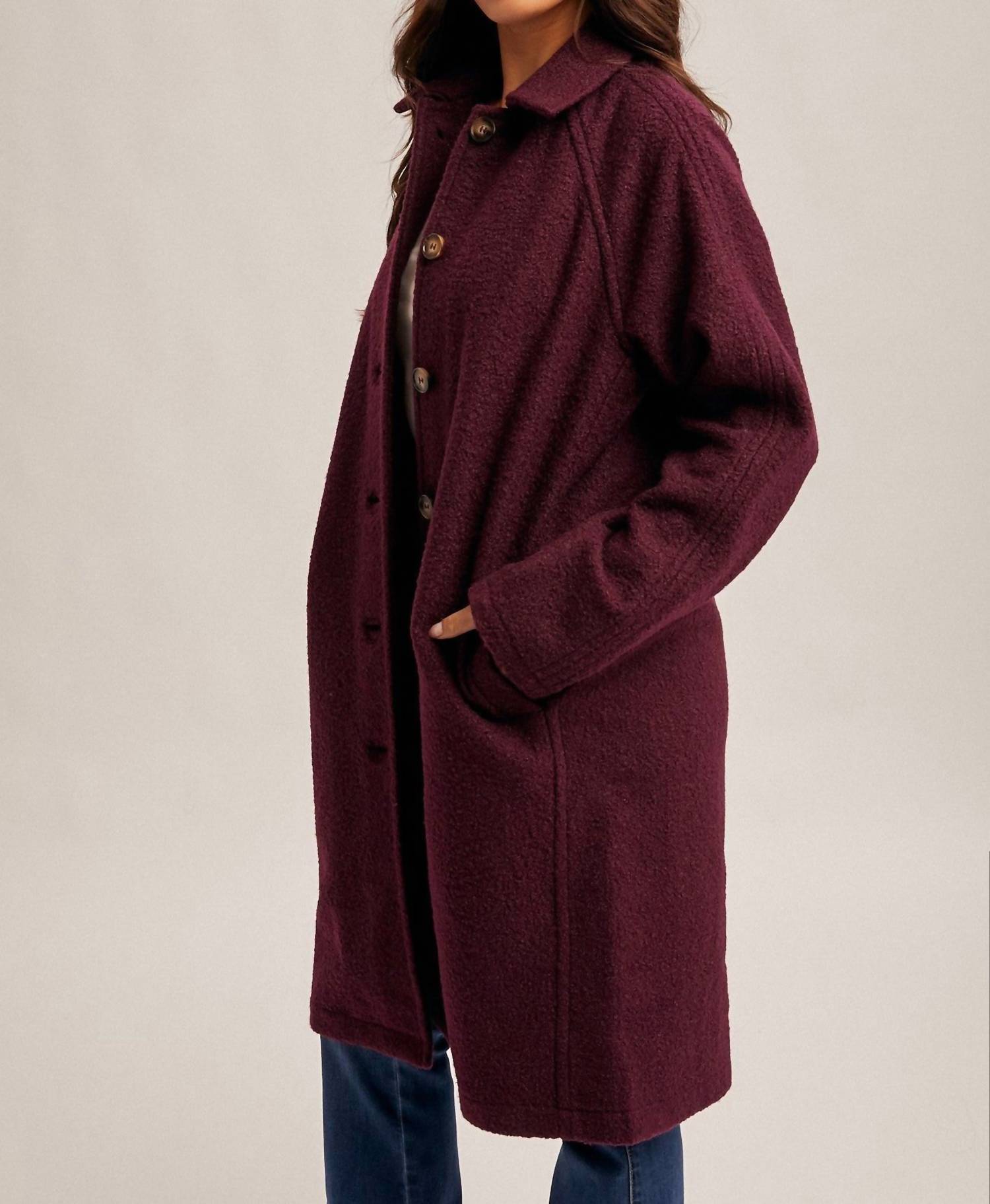 Hem & Thread - Teddy Textured Button Down Coat