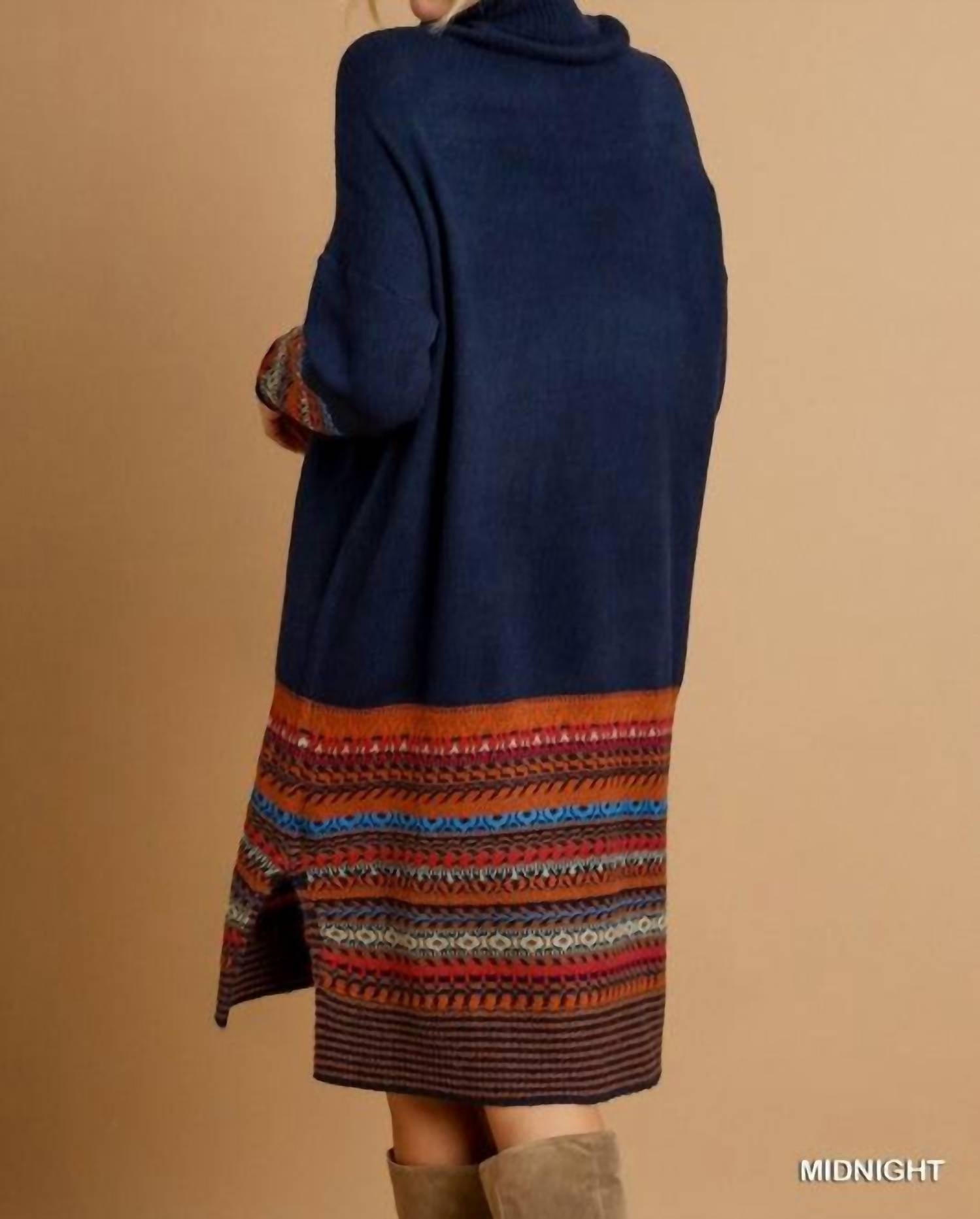 Style U - Giselle Fair Isle Turtleneck Knit Dress