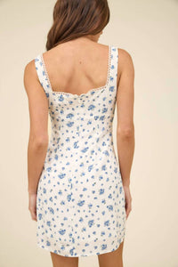 Blu Pepper - Floral Front Tie Mini Dress