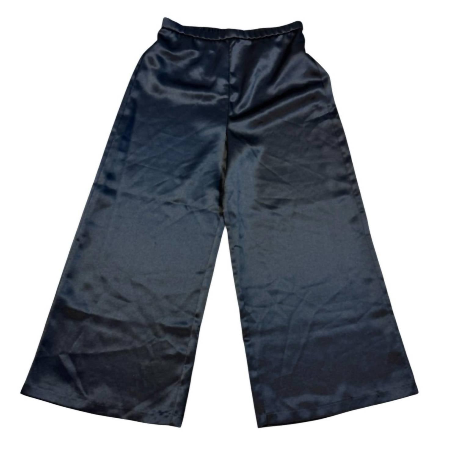 Alex Evenings Chic Satin Pant in black - women's pants - detail view