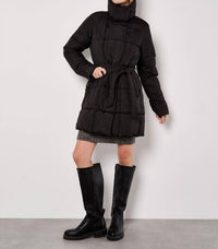 Apricot - Women's Quilted Belted Jacket
