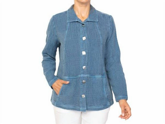 Habitat - Sunwashed Jacquard Button Front Tunic