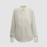 Lafayette 148 - Silk Button Down Tuxedo Blouse