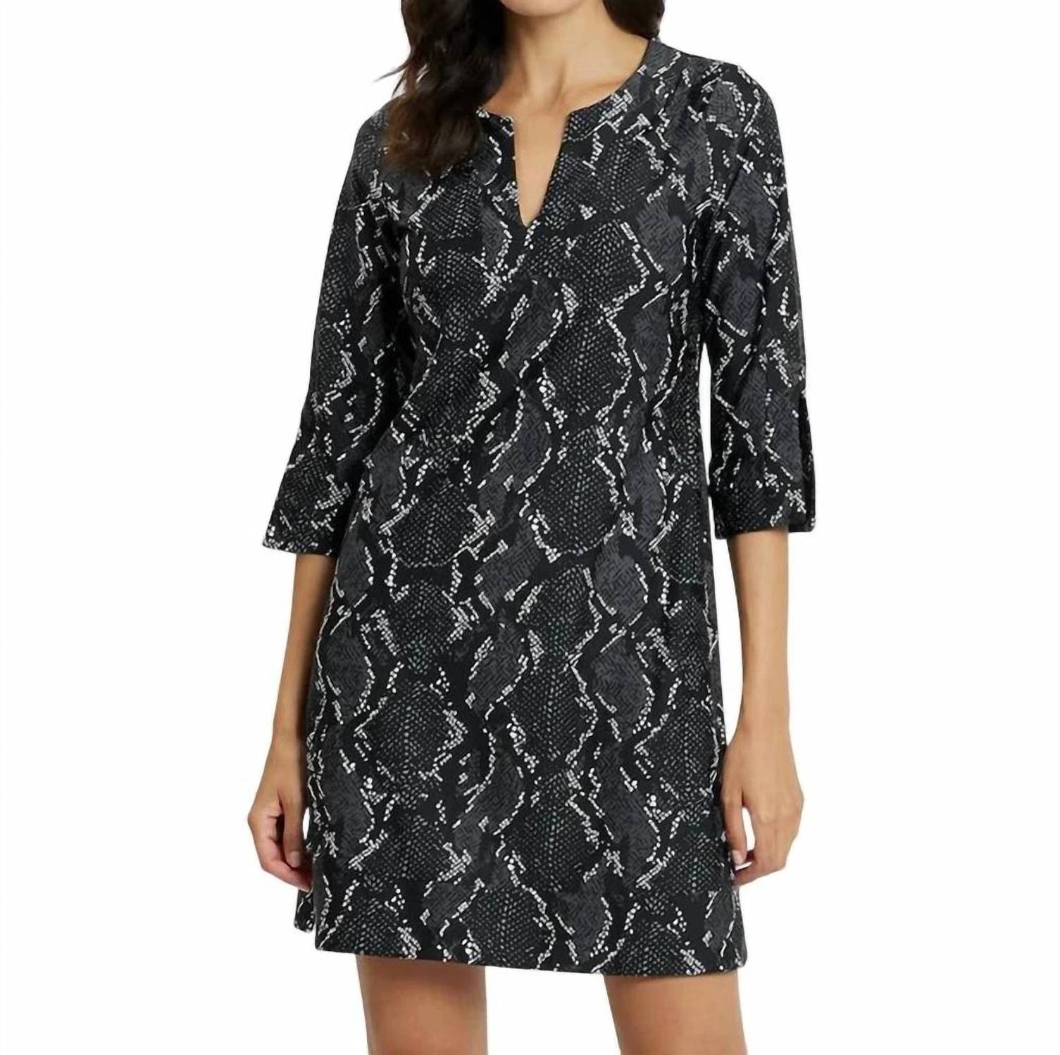 JUDE CONNALLY Megan Dress in black snakeskin - women's dress