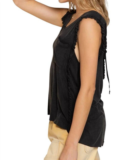 Pol - Never Before Lace-Up Back Tank