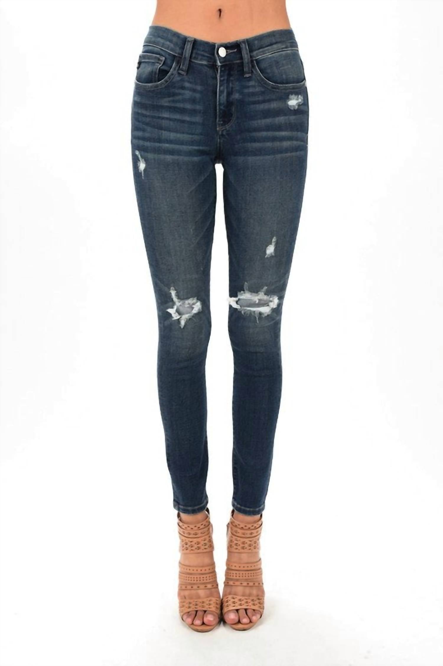 Judy Blue - Bootyfull Destroyed Patch Skinny Jean - Plus
