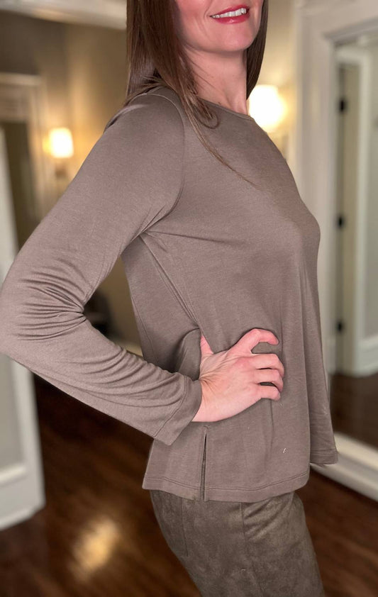 Multiples - Long Sleeve Scoop Neck Top