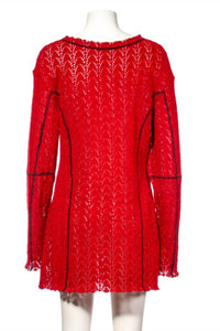 Western F.A.S.H.I.O.N - Punk Knit Red Long Sweater Dress