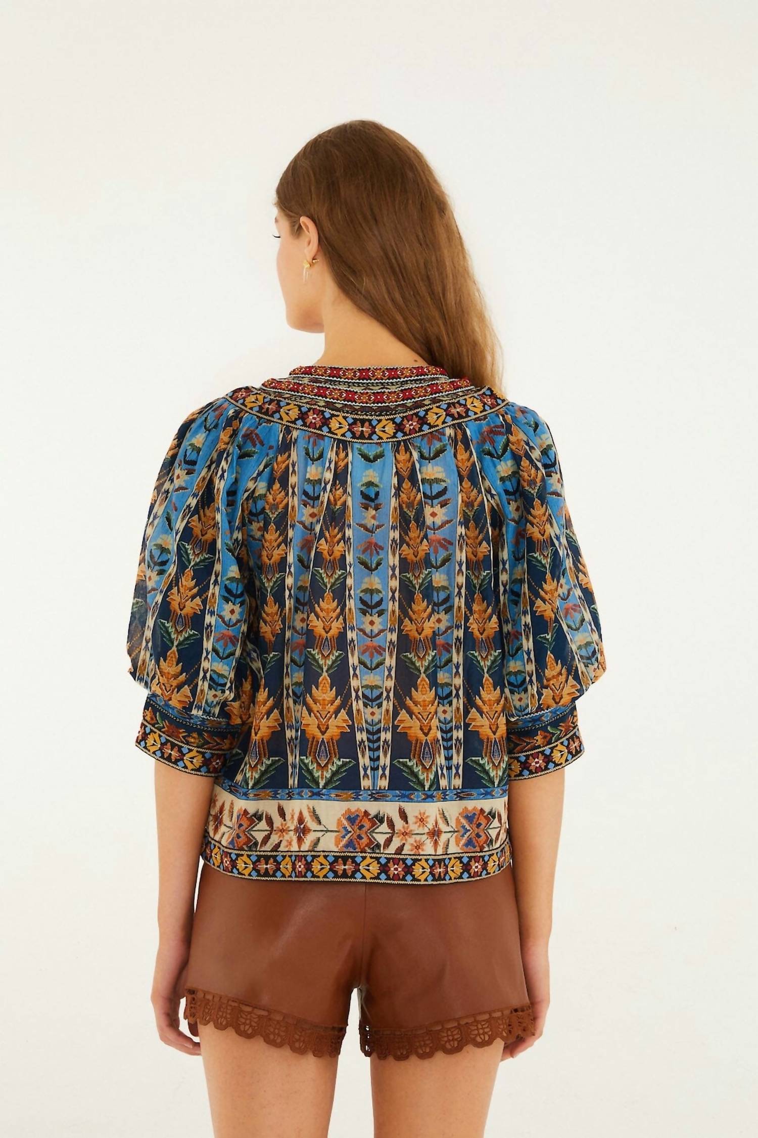 Farm Rio - Embroidered Tapestry Blouse