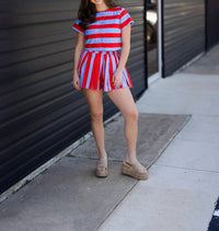 Line And Dot - Women's Corey Capri Stripe Top