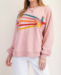 Easel - Rising Star Patch Terry Knit Pullover
