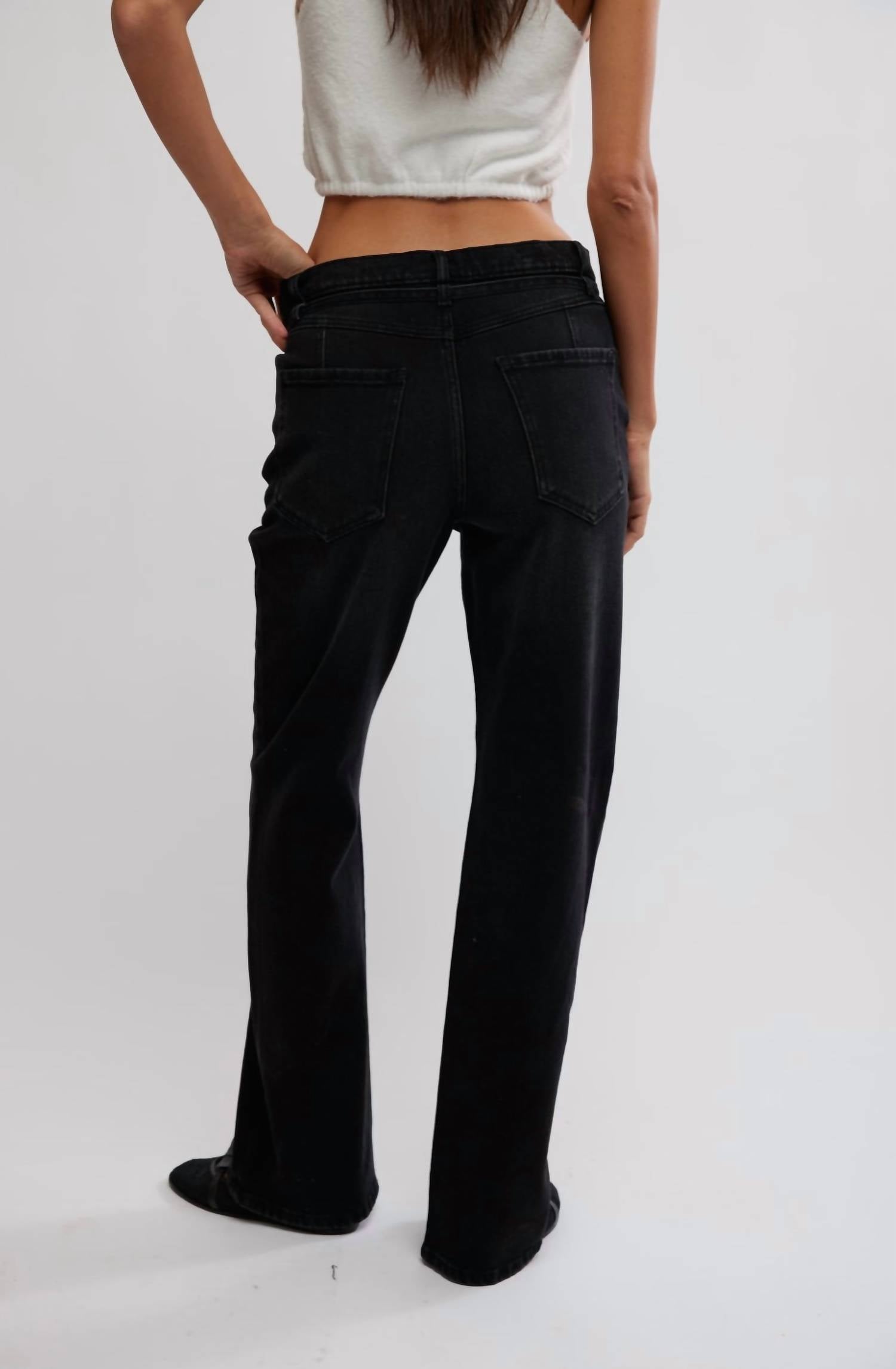 Free People Sabine Slim A Line Jean in smokeshow - women's jeans - alternate view