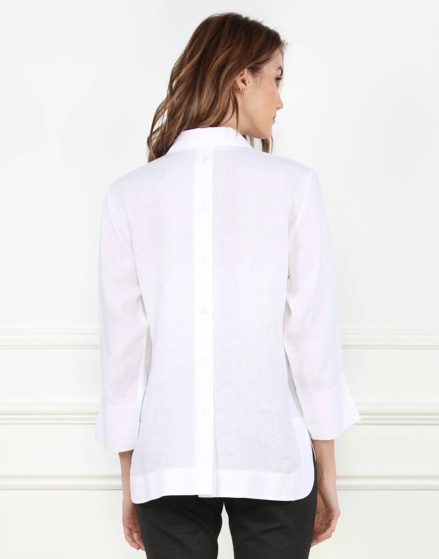 Hinson Wu - Aileen 3/4 Sleeve Luxe Linen Top