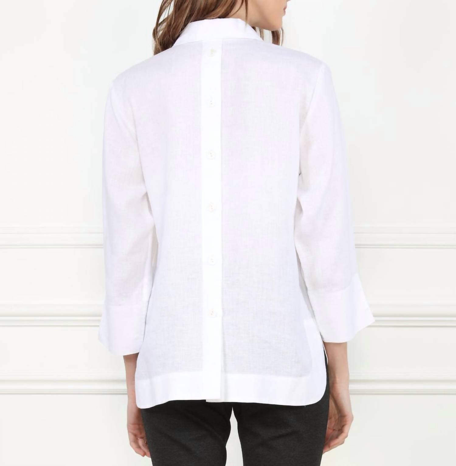 Hinson Wu - Aileen 3/4 Sleeve Luxe Linen Top