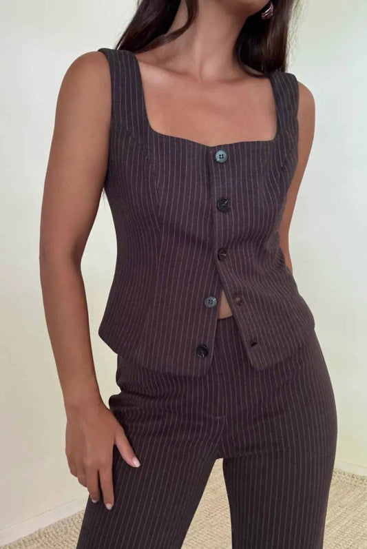Et Clet - The Kaye Pinstripe Vest Top
