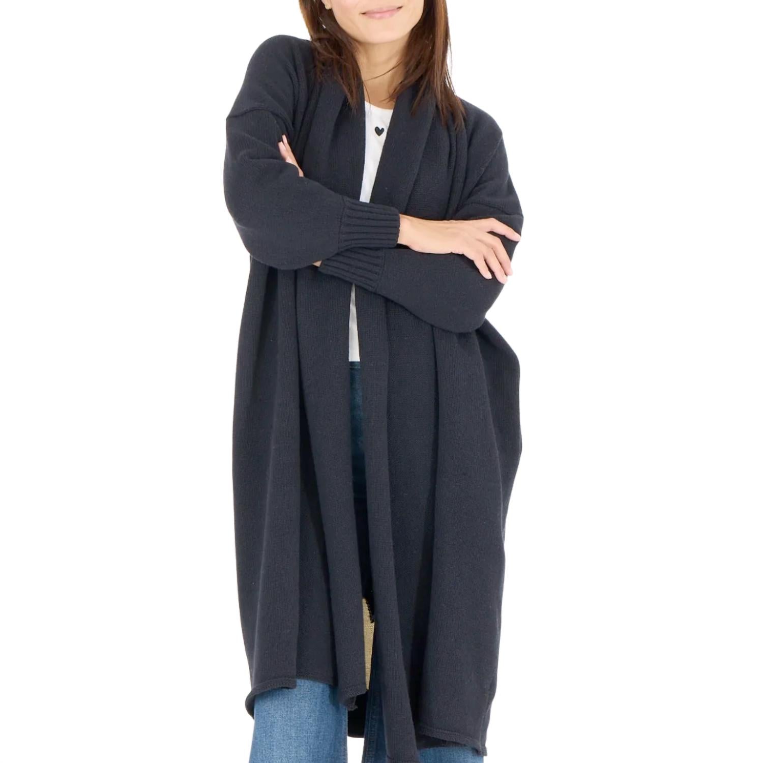 KERRI ROSENTHAL Mercer Loved Duster in black 1 - women's cardigan