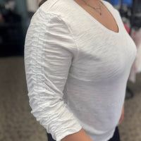 Habitat - Cotton Pebble Ruched Sleeve Tee