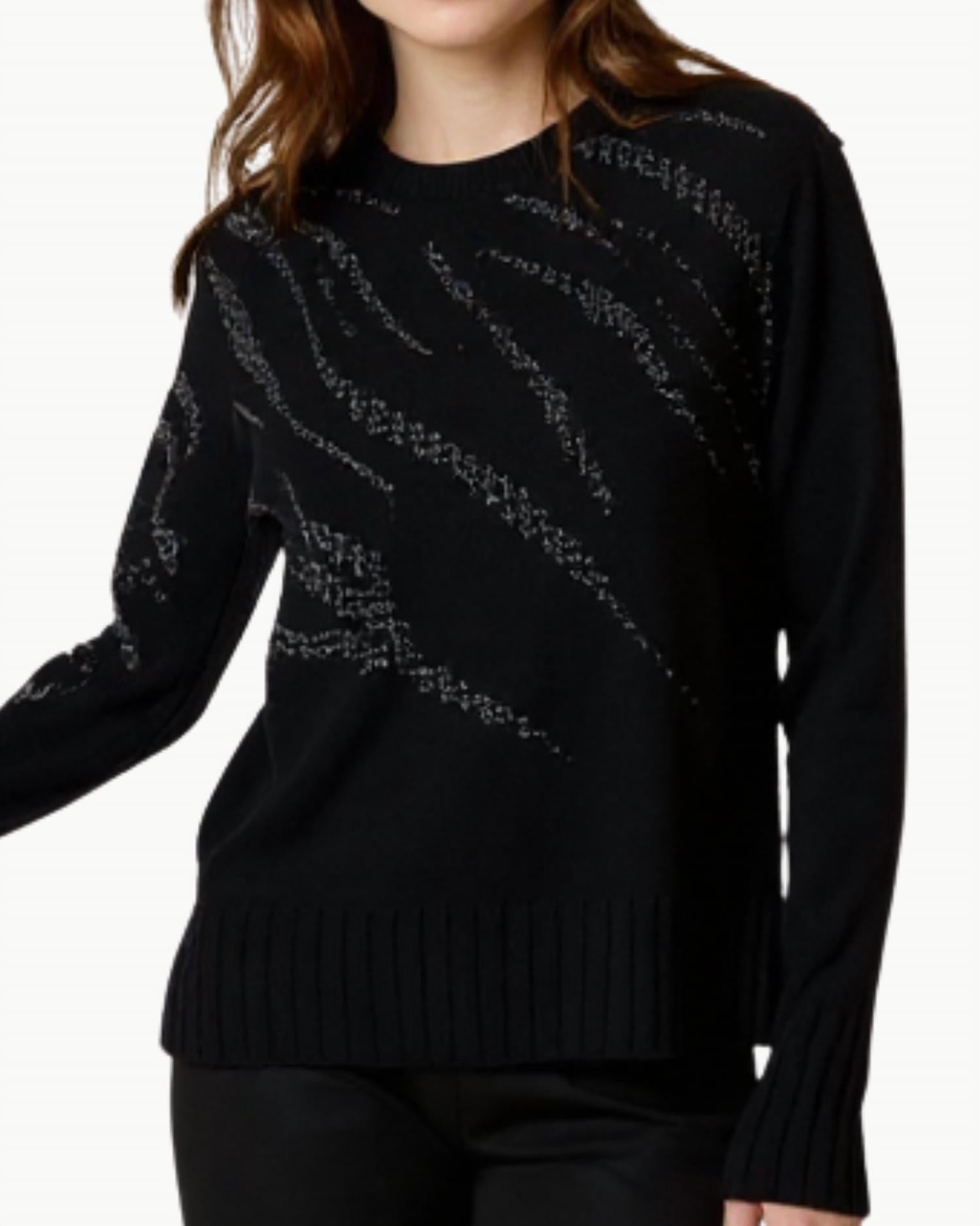 Brodie Cashmere - Hot Fix Zebra Cashmere Crew Neck Jumper Sweater