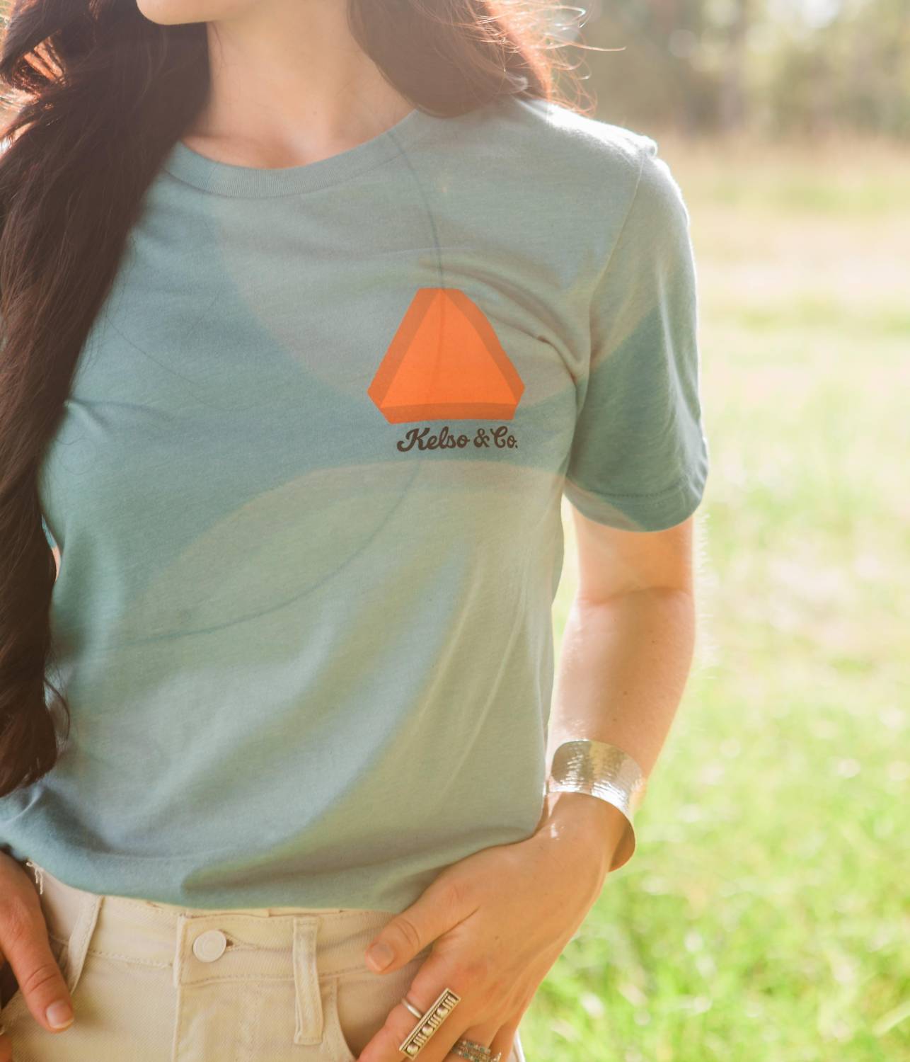 Kelso & Co. Save A Farmer Graphic Tee in sage - women's t-shirt - alternate view