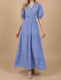 Pinch - Striped Tiered Midi Dress
