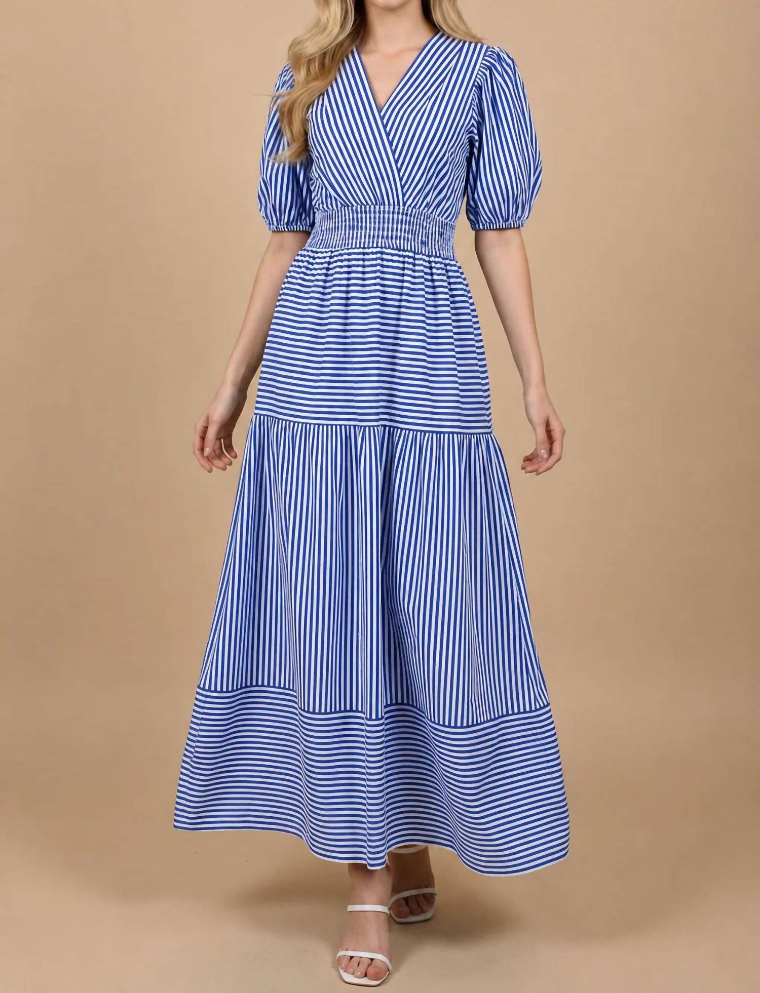 Pinch - Striped Tiered Midi Dress