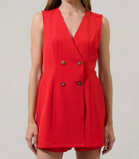 Sugarlips - Malaga City Wrap Button Romper