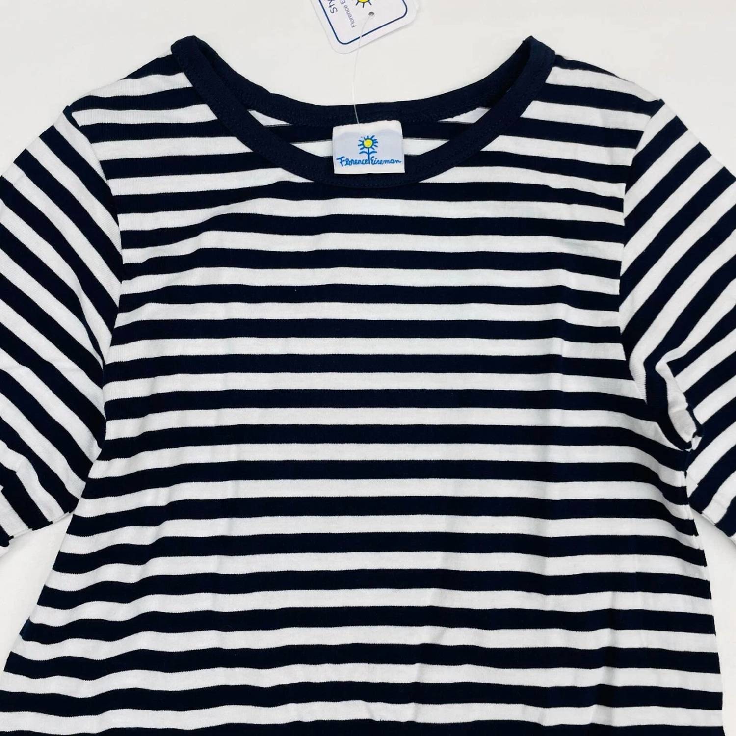 Florence Eiseman Kid's Stripe Kit Tunic With Flower & Leggings in navy pink - item - view 4