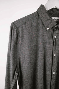 Barbour Men's Tainsbury Fleck Twill Shirt in grey marl - men's long sleeve top - alternate view