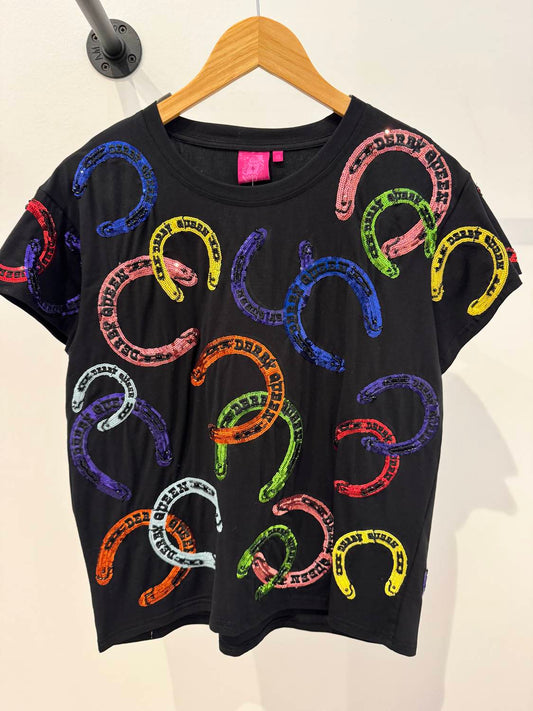 Queen Of Sparkles - Women's Derby Queen Horseshoe Tee