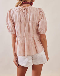 Listicle - Rosalyn Embroidered Peplum Blouse