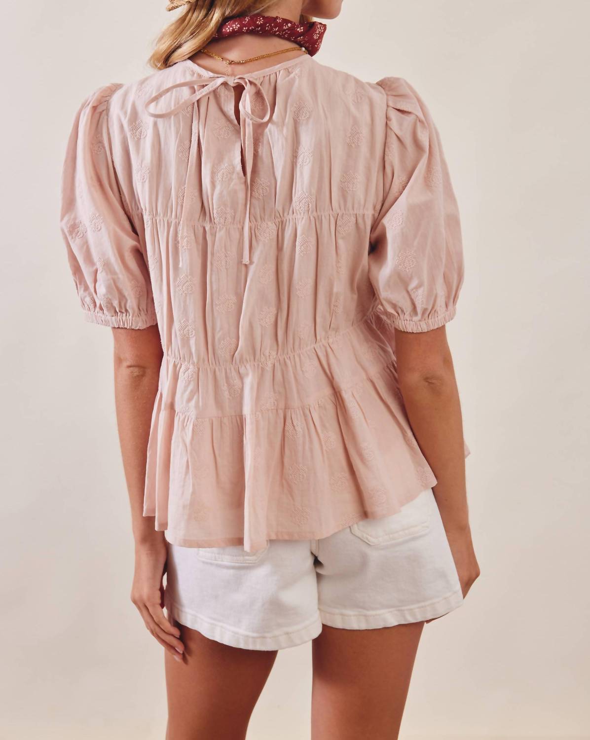 Listicle - Rosalyn Embroidered Peplum Blouse