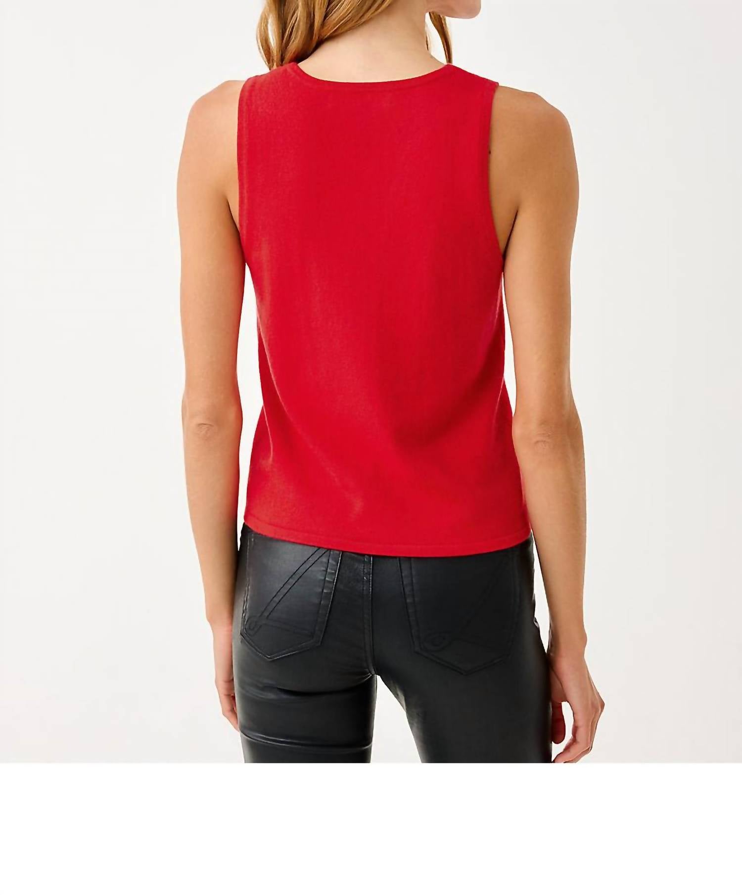 Lilly Pulitzer Harp Shell Sweater in cranberry red - women's tank top - alternate view