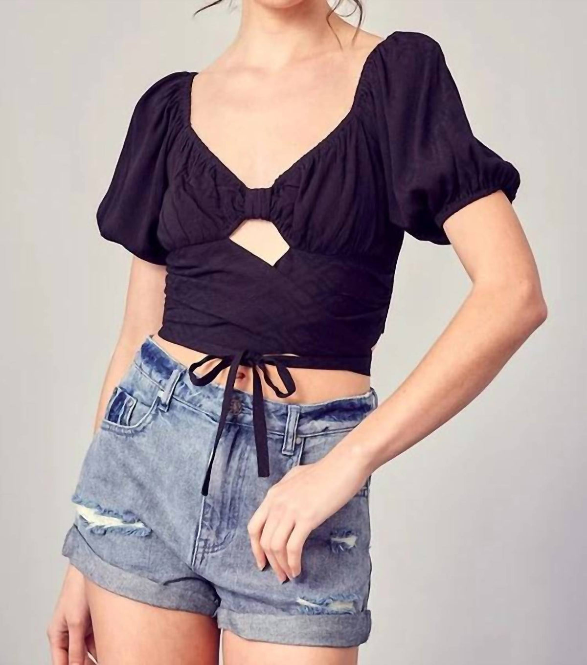 Mustard Seed - Cropped Woven Blouse