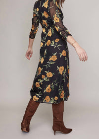 ASTR Nikita Dress in orange blossom floral - women's dress - detail view