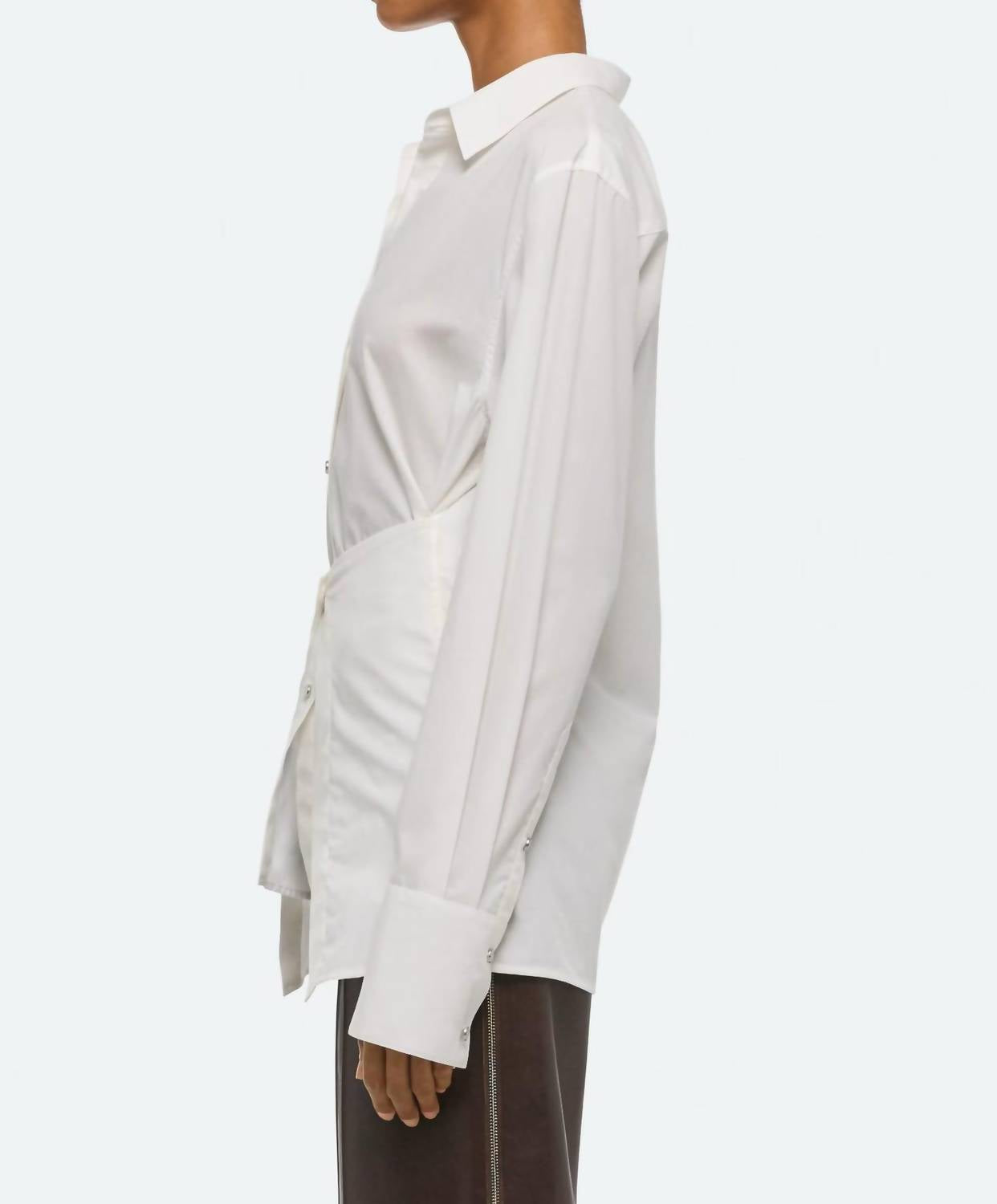 HELMUT LANG Apron Button Shirt in white - women's shirt - alternate view