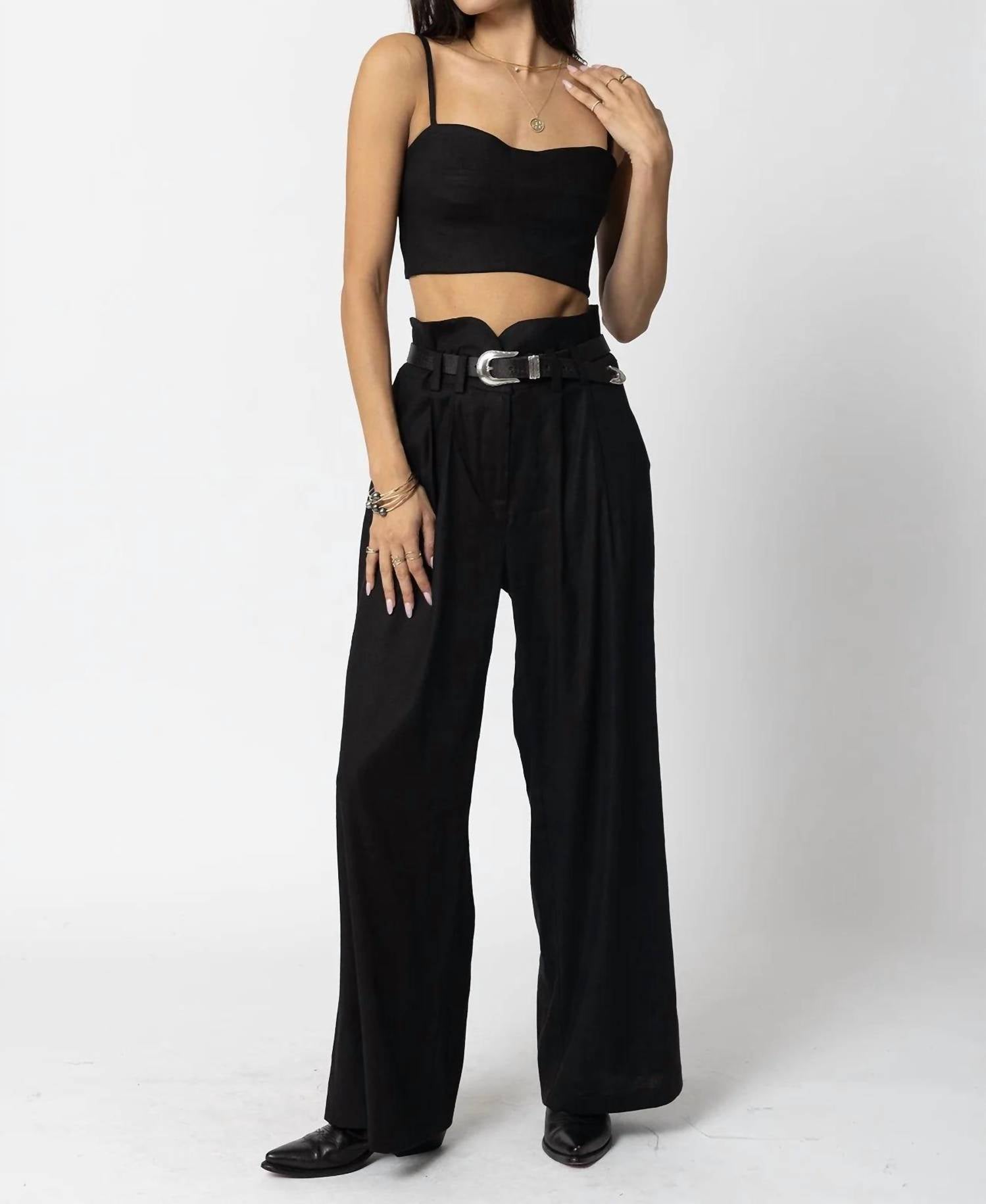 Stillwater - Stretch Linen Knotch Waist Pants