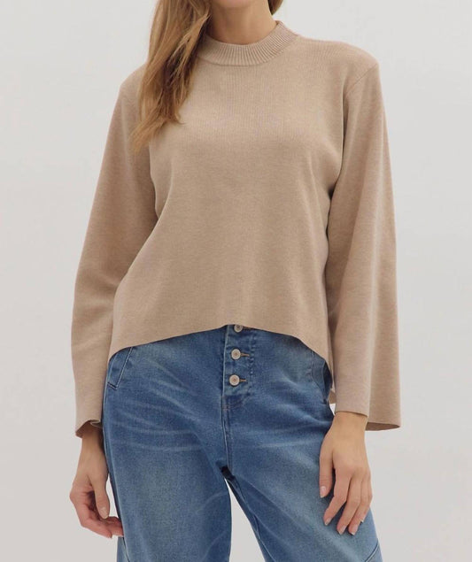 Entro - Bell Sleeve Mock Neck Sweater