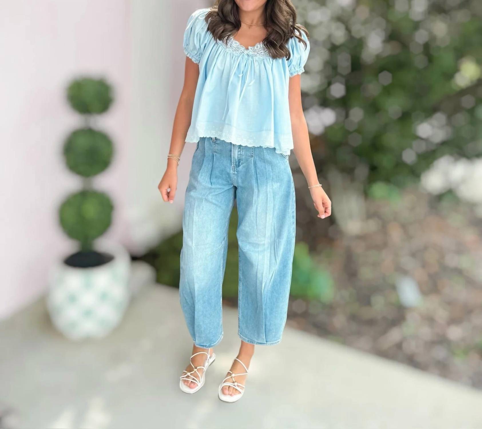 Mable - Lace Trim Top
