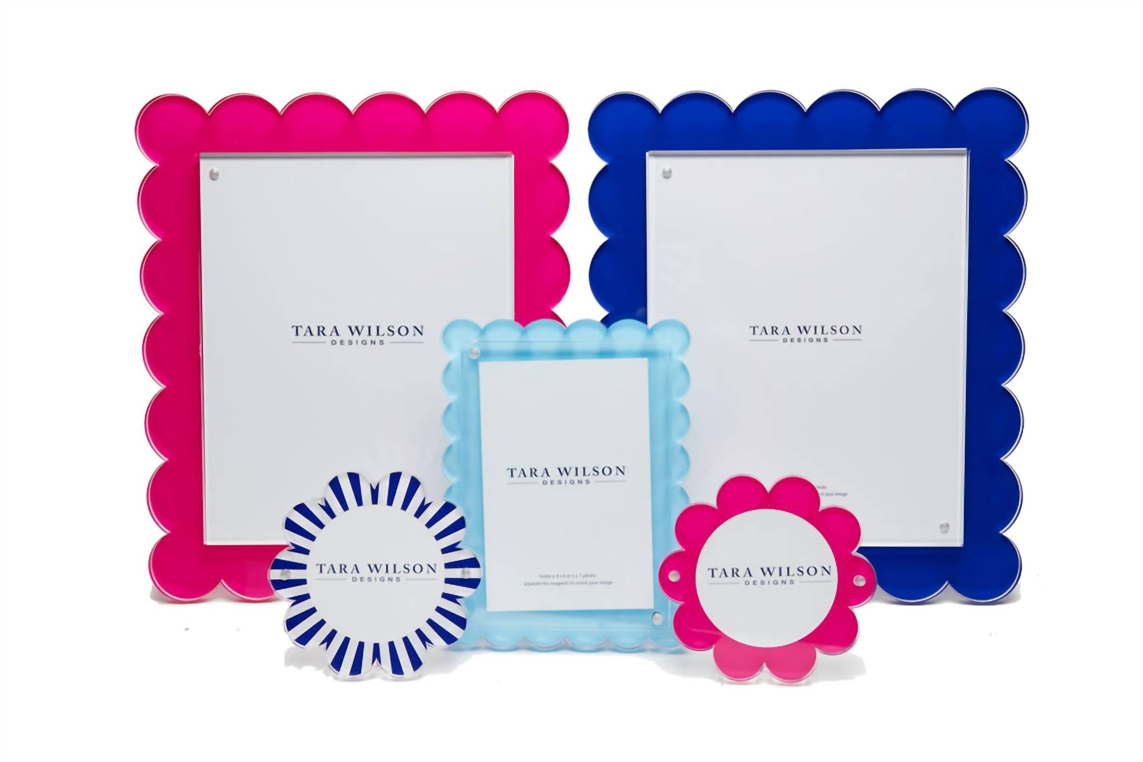 Tara Wilson Designs Scallop Acrylic Picture Frame in pastel blue - item - alternate view
