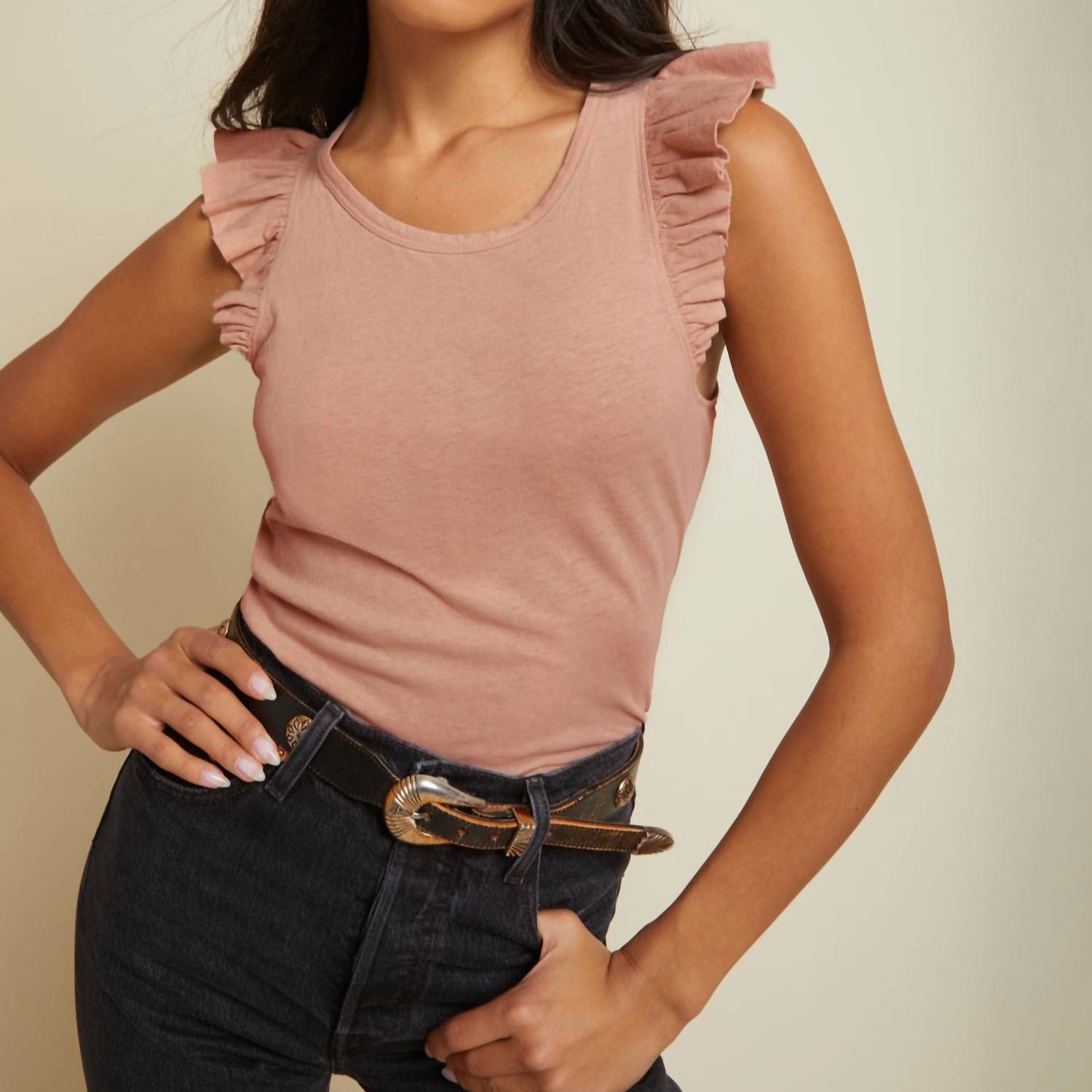 Nation LTD Gemma Flutter Tank Top in bisou 1 - women's tank top