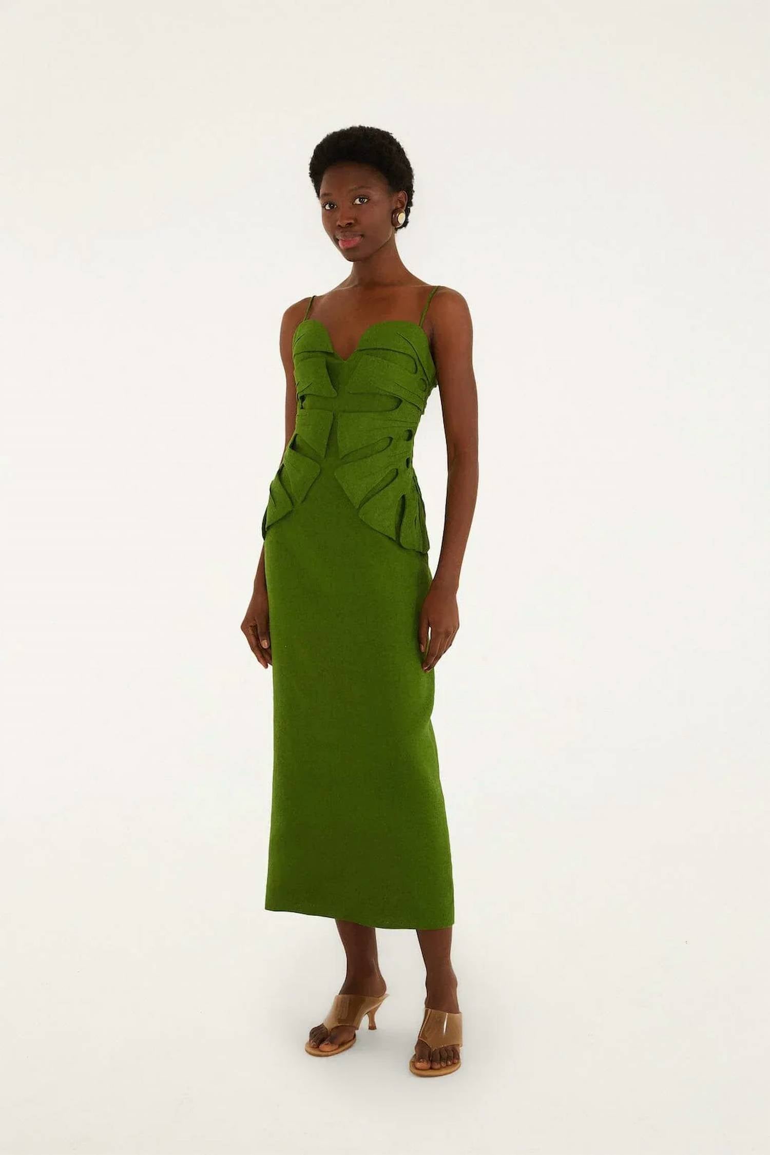 Farm Rio - Monstera Leaf Sleeveless Maxi Dress