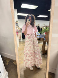 Peach Love - Ditsy Flower Maxi Skirt
