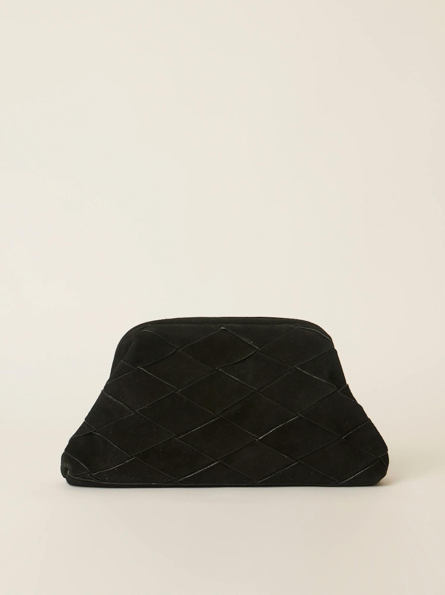 BTB Los Angeles Women's Maylie Suede Clutch Bag in black - women's bag - detail view