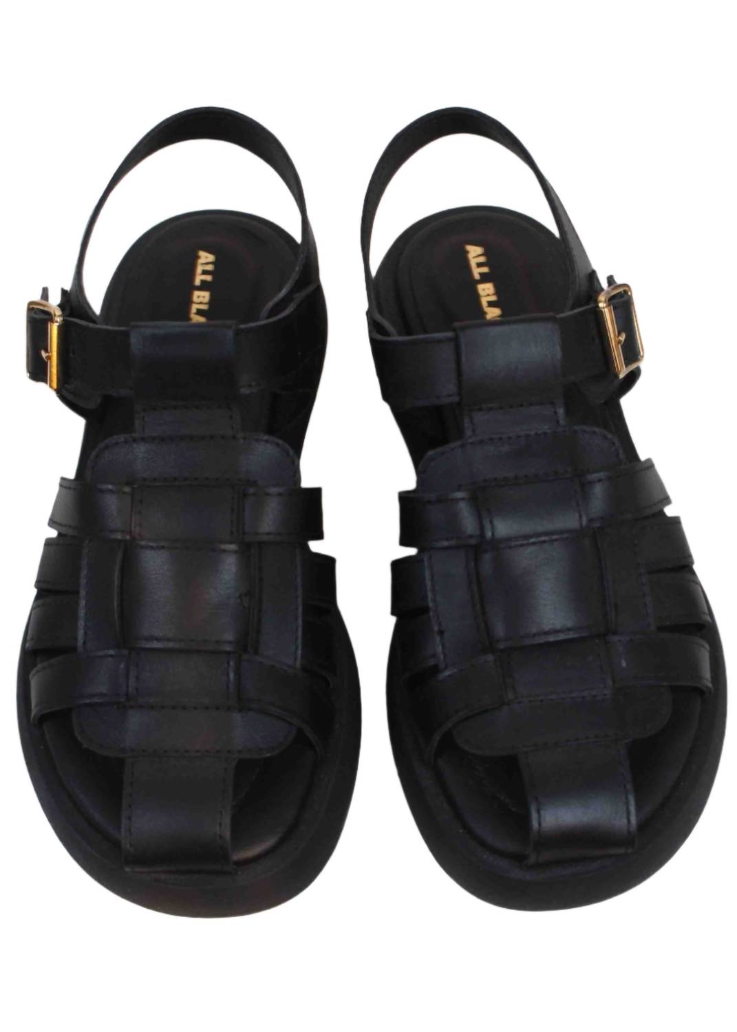 ALL BLACK Women's Square Woven Sandal in black - women's sandal