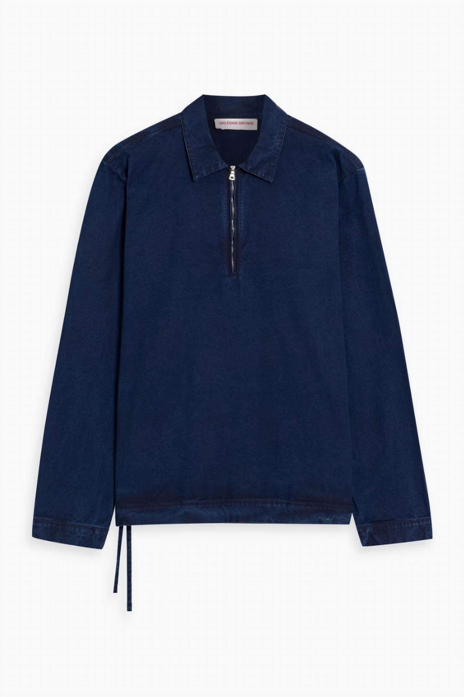 Orlebar Brown - Men's Oglio Denim Half-zip Shirt
