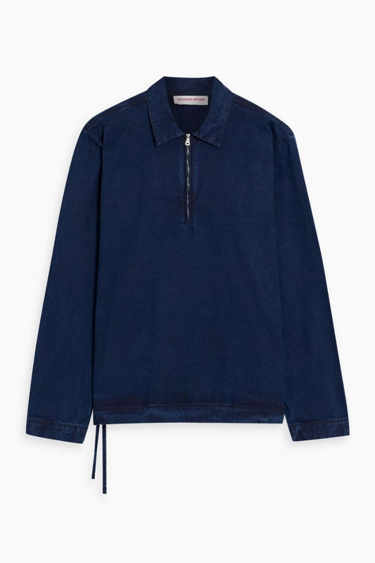 Orlebar Brown - Men's Oglio Denim Half-zip Shirt