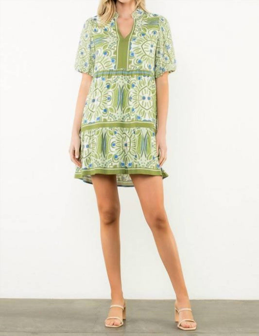 Thml - Puff Sleeve Abstract Print Dress