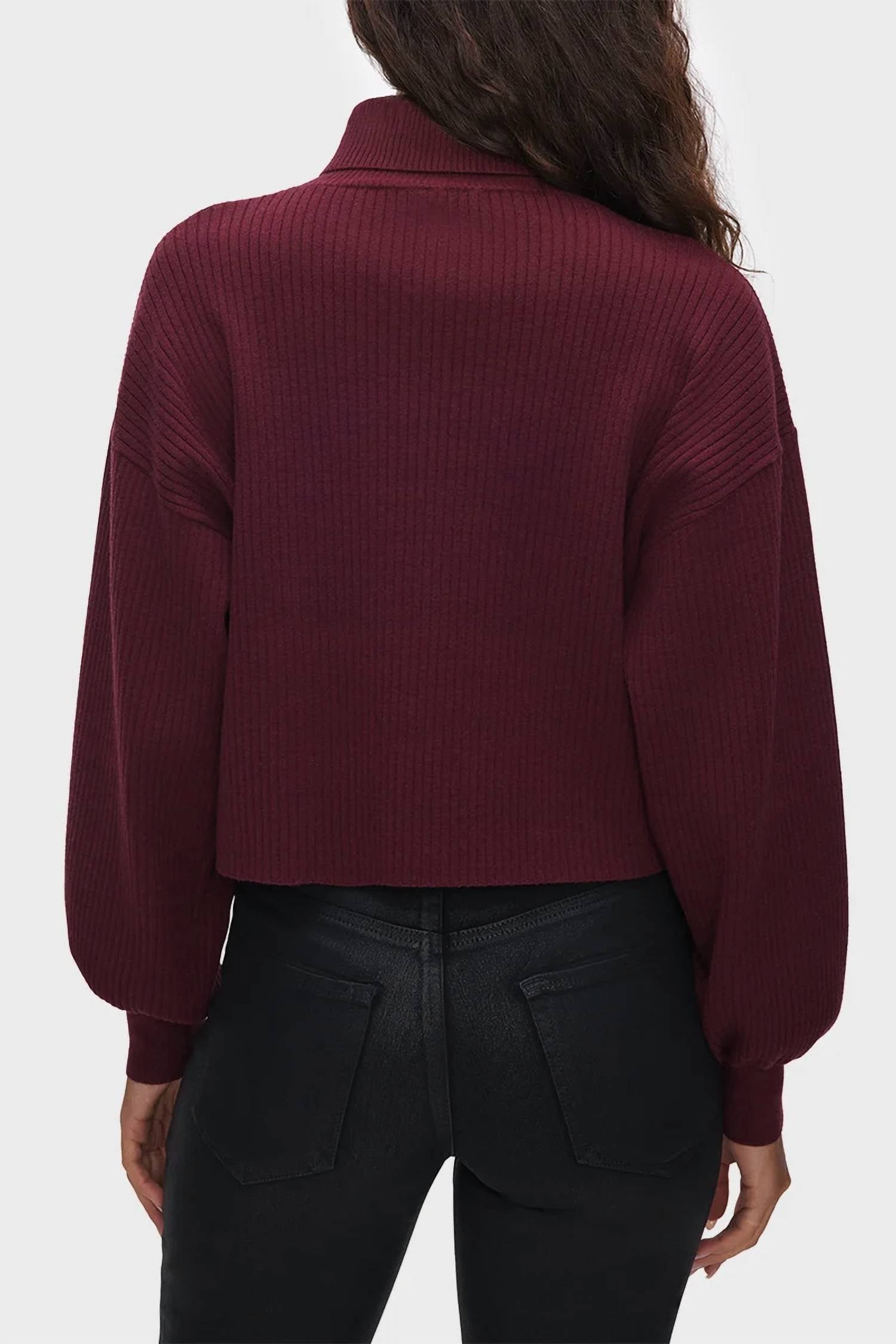 Good American - Rib Mock Neck Sweater