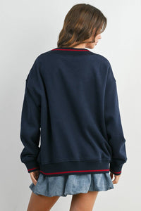 Golden - Pepper Crew Neck Graphic Long Sleeve Top