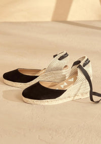 Manebi - Women's Soft Suede Low Wedge Espadrille